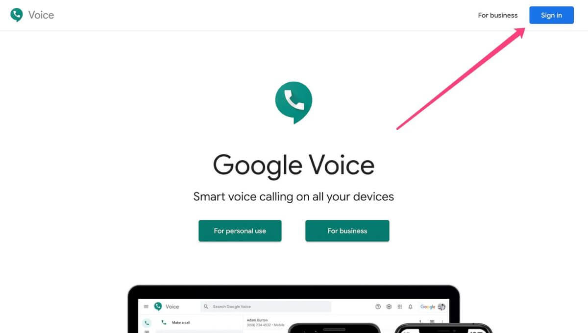 登录Google Voice账号