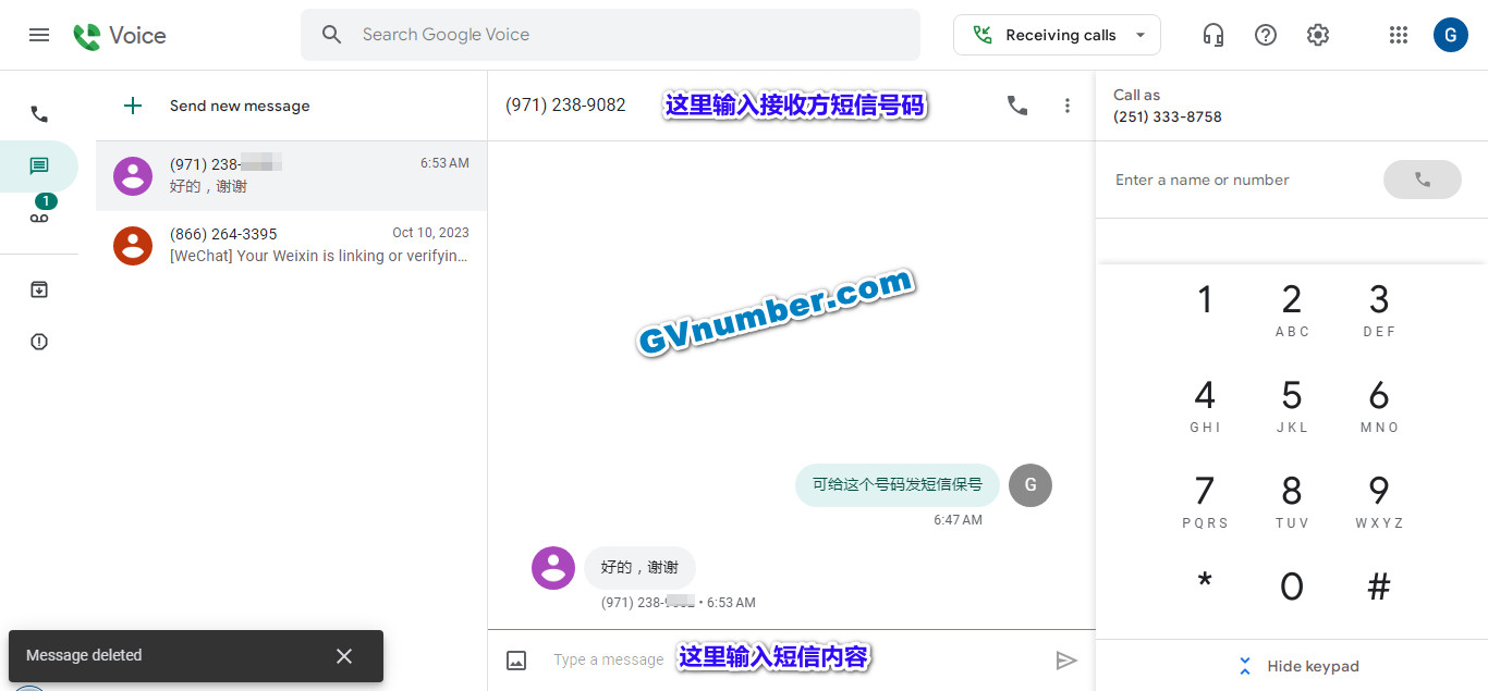 登录Google Voice账号